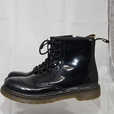 Dr. Martens 1460 J Black Patent Side Zip Boots Girls 5 UK3 EU36 Big Kids Pascal
