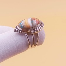Natural Oyster Turquoise Handmade Ring, 925 Sterling Silver Statement Ring.