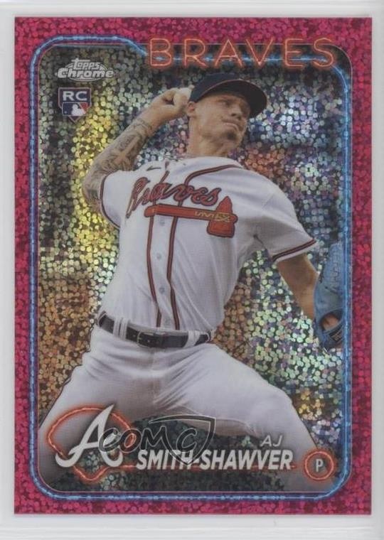 2024 Topps Chrome Magenta Speckle Refractor /350 AJ Smith-Shawver #19 d0b