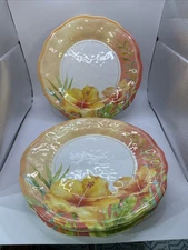 Cynthia Coulter Hibiscus Flower 11 Inch Dinner Plates Set Of 6