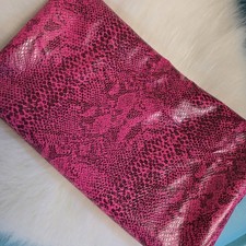 Ferraille de tissu vinyle vintage imprimé animal doux léger - serpent rose noir 1,5 yds