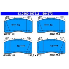 Satz Bremsbeläge Bremsklötze vorne für Honda Civic X FC | 24136701
