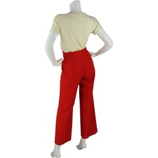 70s Vintage Hipster Rock High Waisted Boho Hippie Disco Mom Hot Red Pants 25