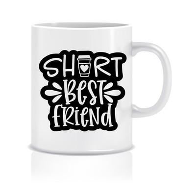 KURZE BESTE FREUNDIN bedruckte Tasse Neuheit Tasse lustiges Geschenk Wichtel