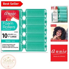 Large 1 Inch Foam Hair Rollers - 10 Count Heatless Curlers for Effortless Waves