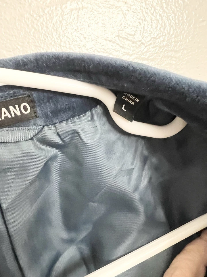 Blazer de terciopelo de Murano abrigo deportivo chaqueta de 2 botones talla grande azul formal boda Foto 4 de 4