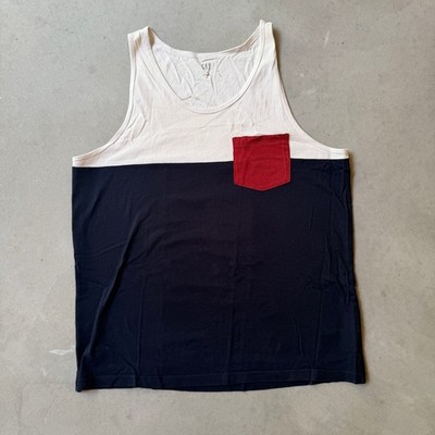 GAP Colorblock Tank Top with Red Pocket, Size Small