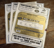 3 Memory Book White Refill Pages Pioneer Photo Albums 8.5x11 MG-811 TRB-114 NIP