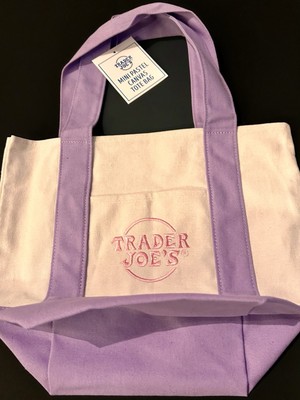 Trader Joe s Mini Canvas Tote In Pastel Purple (NWT)