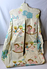 Vintage Diaper Stacker Holder Hanger Cute Nursery Print Animals Kids Organizer