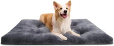 Washable Dog Crate Bed Kennel Mat 35 x 23 Inch Grey Soft Flannel Anti Slip Pad