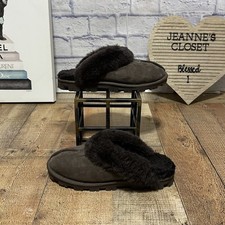 UGG Coquette Slippers Women  s Size 7 Dark Brown Excellent Condition