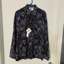 First A Fashion Shirt Mens Size Large Long Sleeve Vintage NWT #OAF12 Made In USA