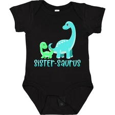Inktastic Sister-saurus Cute Brontosaurus Family Baby Bodysuit Siblings Kids Kid