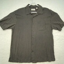 Norm Thompson L Men’s Geo Design Short Sleeve Button Front Casual Shirt