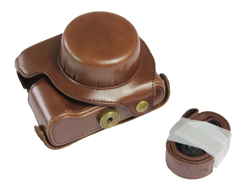 PU Leather Camera Bag Case Shell With Strap for Panasonic Lumix LX100 Mark II M2 - Image 2 of 4