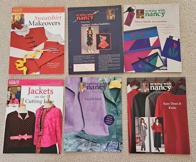 Lot of 6 Sewing with Nancy Booklets Clothing Sweatshirt, Vest, Jackets, Knits