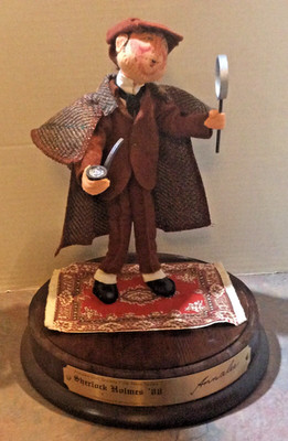 Vintage 1988  ANNALEE Sherlock Holmes Doll - Society Folk Hero Series -12'' #324