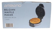 Ambiano Belgian 7" Waffle Maker Non-Stick 1100 Watts Makes Round 7" Waffles