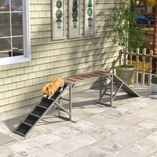 PawHut Hunde Agility Steg Agility-Ausr&uuml;stung f&uuml;r Hunde mit Sicherheitsstange