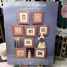 HOMESPUN ELEGANCE counted cross stitch Miniature Samplers Christmas Ornaments