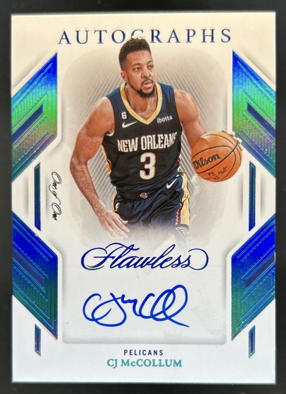 2022-23 Panini Flawless CJ McCollum Auto Autograph Platinum #1/1 Pelicans