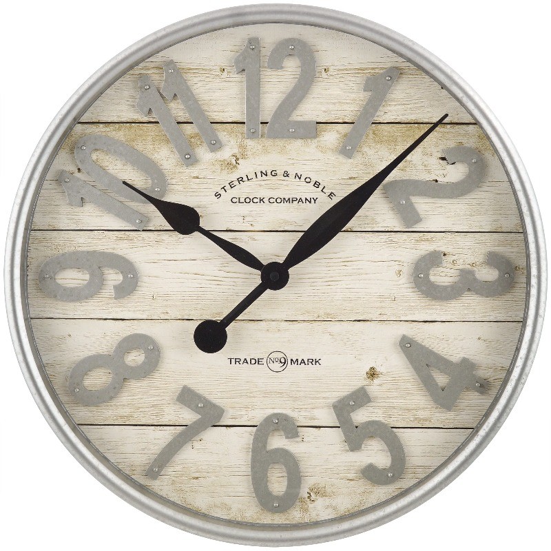 Better Homes & Gardens 20" Galvanized Raised Arabic Farmhouse Analog Wall Clock