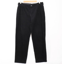 Uniqlo Mens Corduroy Pants Size L Black Relaxed Drawstring Pockets Cord Unisex