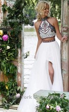 SHERRI HILL White Tulle Floral Embroidered Waist Maxi Skirt Size 6 White -NO TOP