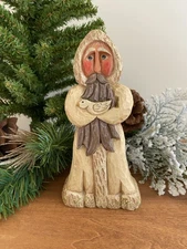 Santa with Dove- Antique White (164W) by Whispering Pines Carving