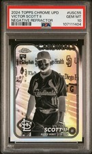 2024 TOPPS CHROME UPDATE NEGATIVE REFRACTOR #USC55 VICTOR SCOTT II PSA 10