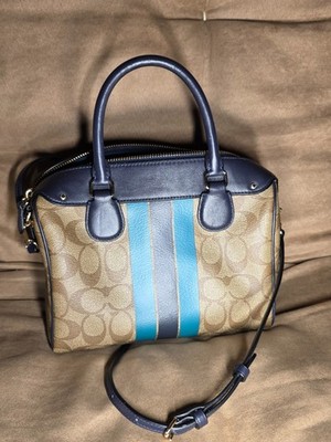 Coach Rowan Satchel Signature Varsity Stripe Satchel Bag 