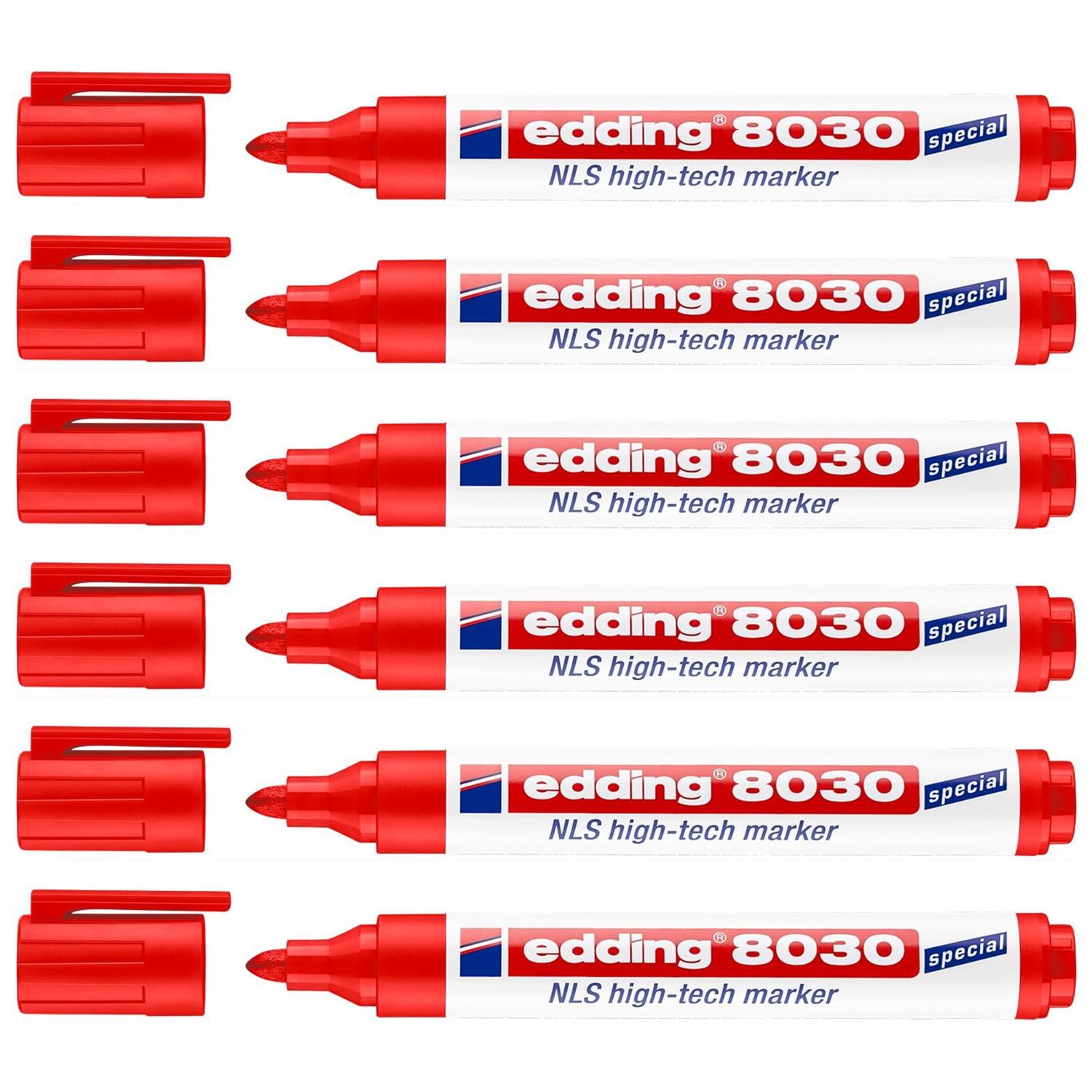 Edding 8030 rouge marqueur haute précision anticorrosion pour acier inoxydable
