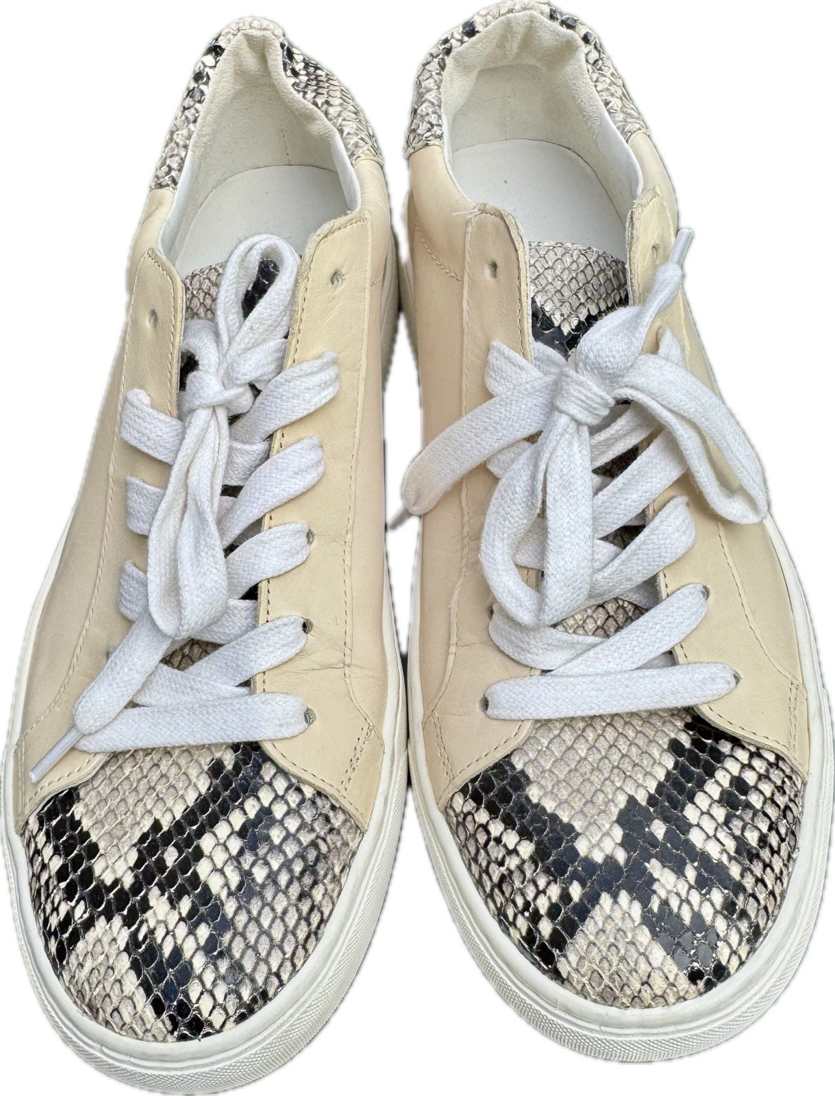 VERONICA BEARD Bibi Natural Python Ivory Leather … - image 1