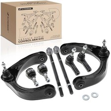 Set of 8, Front Upper Control Arm, Lower Ball Joint, Inner Outer Tie Rod End,