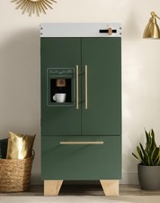 Wooden Toy Fridge - Play Kitchen Set with Accessories, Kitchen Playset Intera...