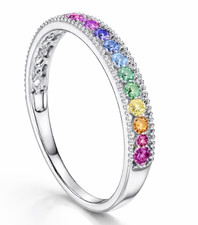 Zertifizierter im Labor gezüchteter mehrfarbiger Diamant-Ewigkeitsring...