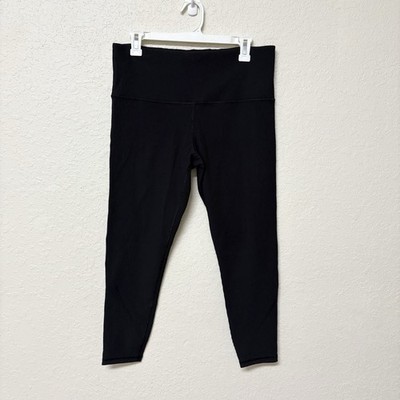 Athleta Womens Black Elation Rib Crop Tight Stretch Size 1X