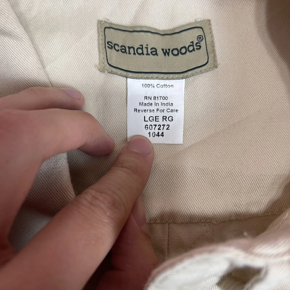 Scandia Woods Men's Beige Cotton Corduroy Long Sleeve Button-Up Shirt Size L - Image 2 of 4