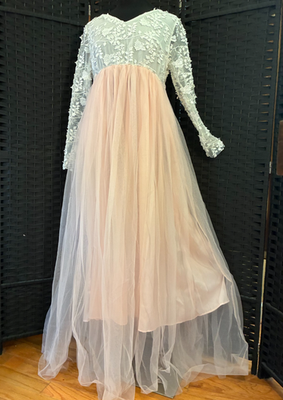 Long SHEER TULLE LACE DRESS Maternity PINK GOWN Medium Photoshoot FairyCore | eBay Long SHEER TULLE LACE DRESS Maternity PINK GOWN Medium Photoshoot FairyCore | eBay