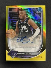 2025-26 Bowman Chrome Basketball Isaiah Collier Yellow /75 Auto, BCA-IC - Jazz
