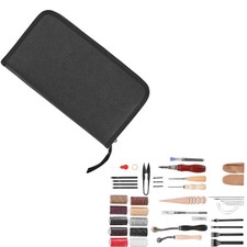 Uimoso 38-Piece Leather Crafting Kit for Engraving, Punching, and Sewing