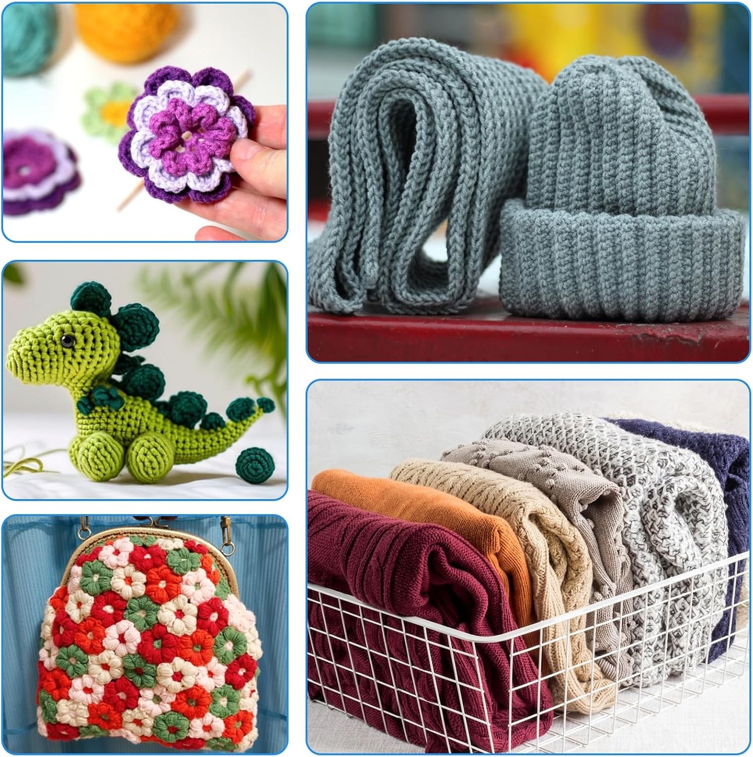 Crochet Hooks Set, 54 Pack Needles Set 0.6Mm To 6.5Mm, Mixed Color 