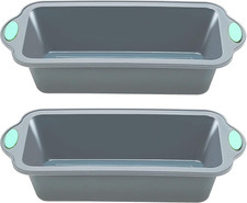 Nonstick 9" Silicone Bread Pans - 2 Pack with Metal Reinforced Frame