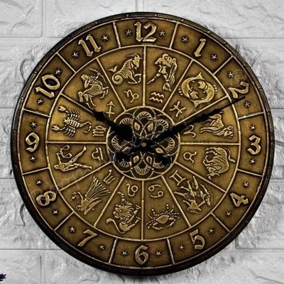 Vintage Style Wall Clock Hand-Crafted Wood And Brass Wall Clock