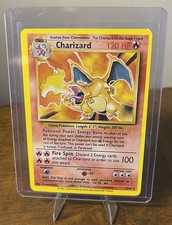 Nintendo Charizard 120 HP Set Base Rara Carta Pokémon Drago TCG 4/102 Inglese🔥