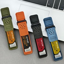 Sports Breathable Woven Nylon Watch Strap Hook & Loop for Samsung Huawei 20 22mm