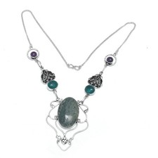 Chlorite Amethyst Ethnic Handmade Necklace Jewelry 24 Gms N-1126