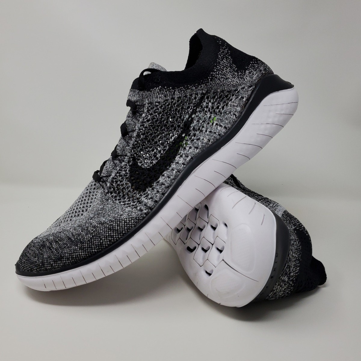 Nike Free RN Flyknit 2018 Sneakers Oreo White Black 942838-101