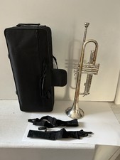 AB I USA Silver Plated Trumpet With Soft Case 2 Straps Berp